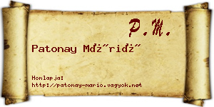 Patonay Márió névjegykártya